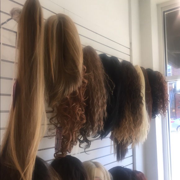 Ponytail blonde black brown hair piece long short - Picture 2 of 5